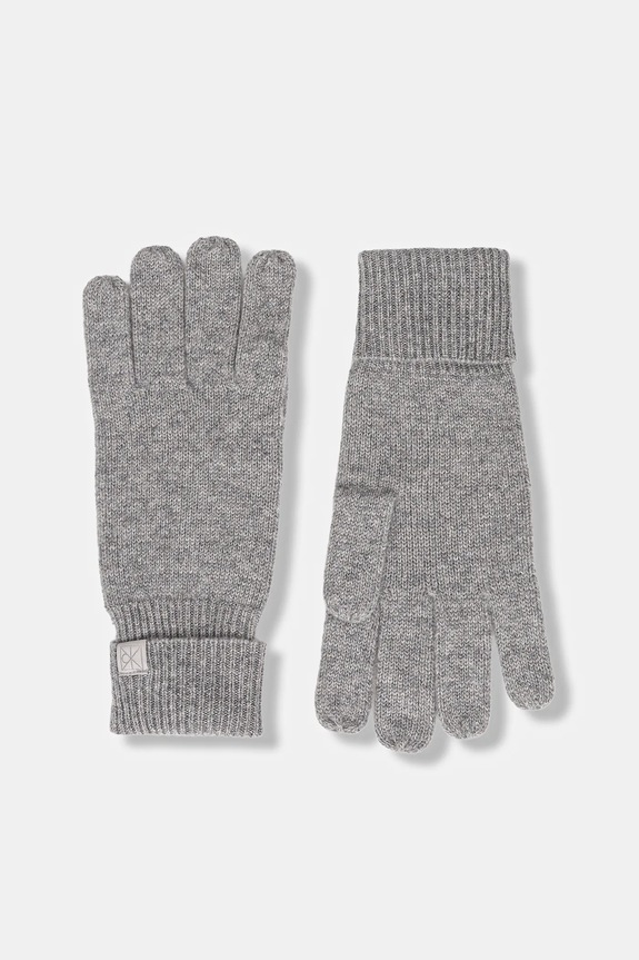 Calvin Klein mănuși de cașmir lana gri LV14D8016G