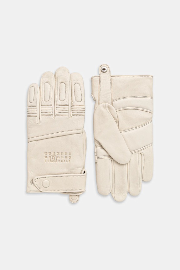 MM6 Maison Margiela mănuși de piele x Agnelle piele bej SH2TS0003.M07014.101