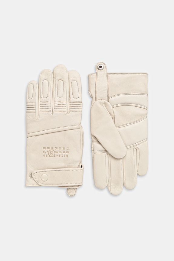 MM6 Maison Margiela mănuși de piele x Agnelle piele bej SH2TS0003.M07014.101