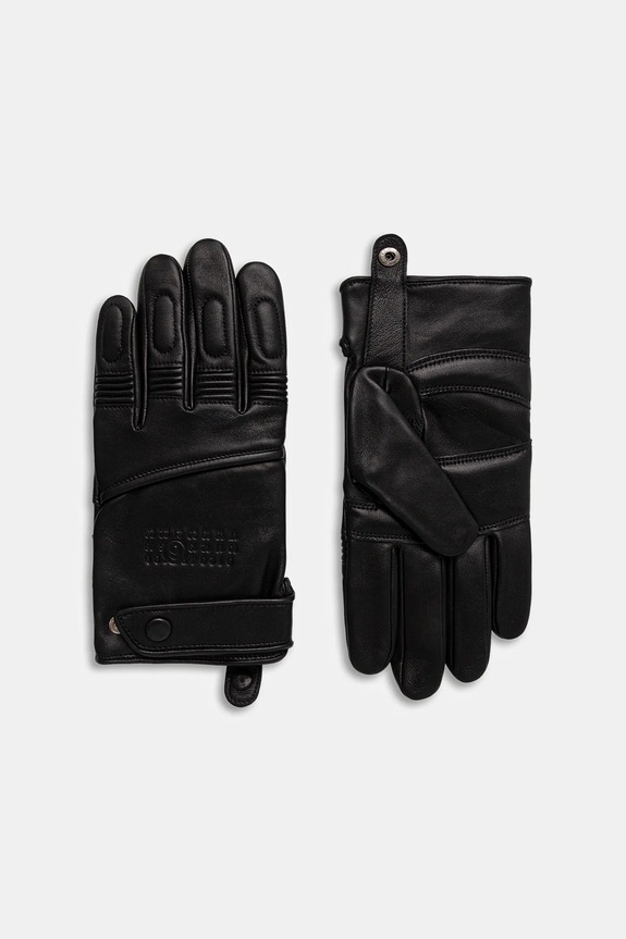 Δερμάτινα γάντια MM6 Maison Margiela x Agnelle λείο δέρμα μαύρο SH2TS0003.M07014.900