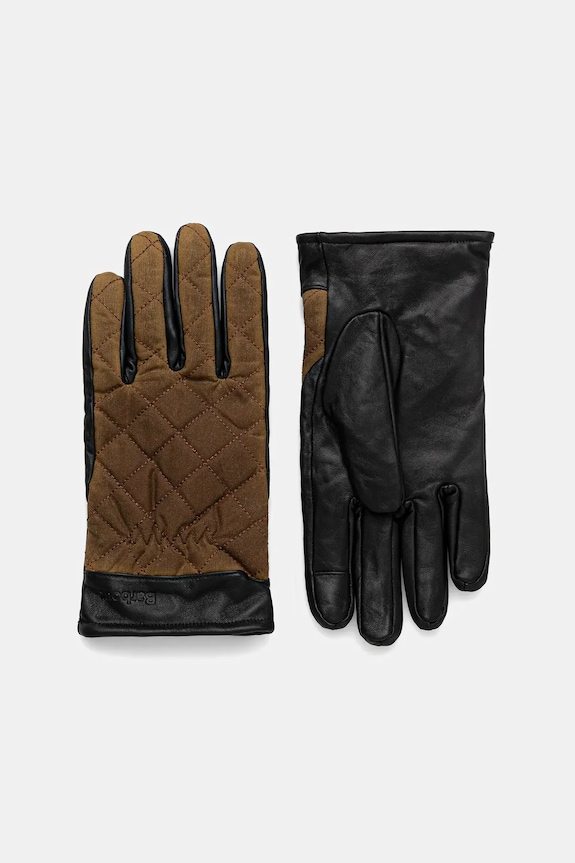 Barbour guanti pelle fiore verde MGL0097