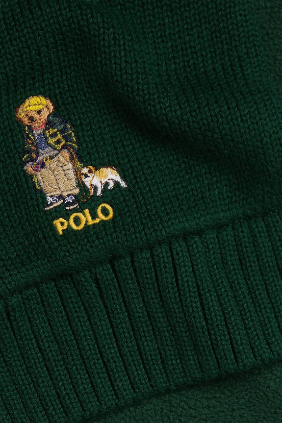 Detská bavlnená šatka Polo Ralph Lauren 323980657001 zelená AW25