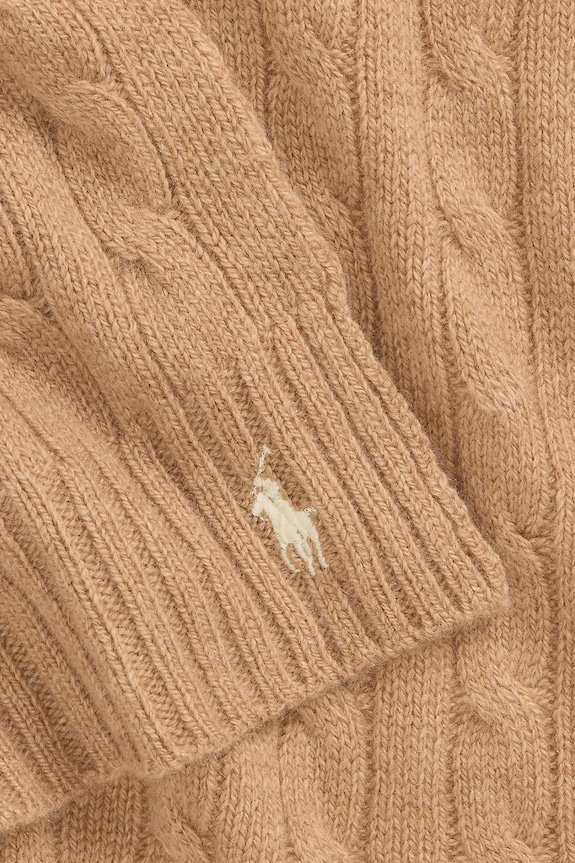 Аксесуари Вовняний шарф Polo Ralph Lauren 455956296 бежевий