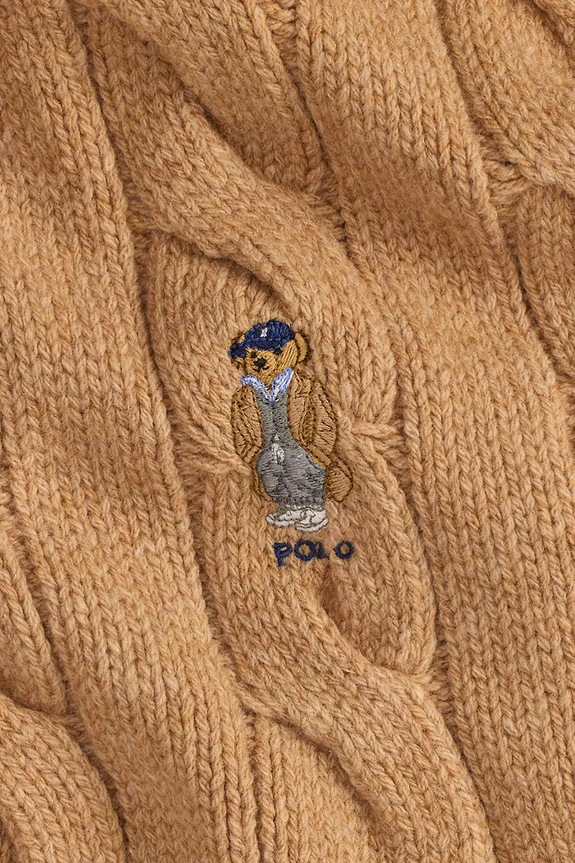 Akcesoria Polo Ralph Lauren szalik wełniany 455981434 beżowy