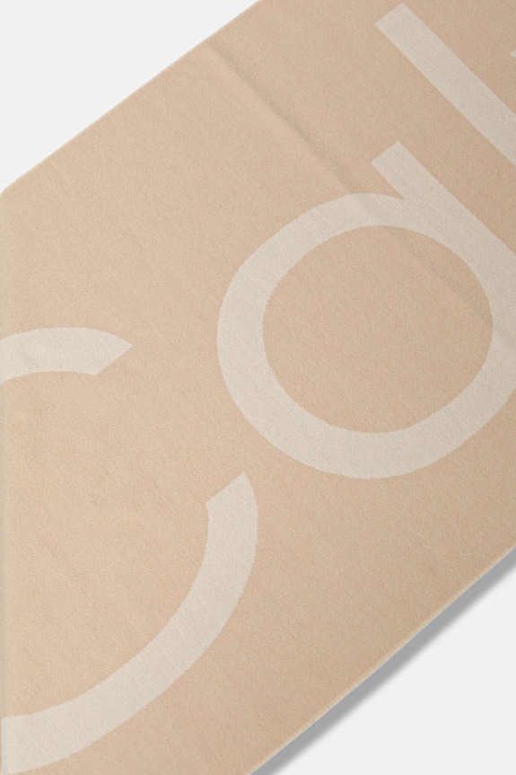 Kratki šal s primjesom vune Calvin Klein LV04F8051G bež AW25