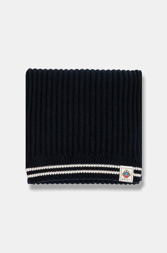 Μάλλινο κασκόλ Bally WSC04M σκούρο μπλε AW25