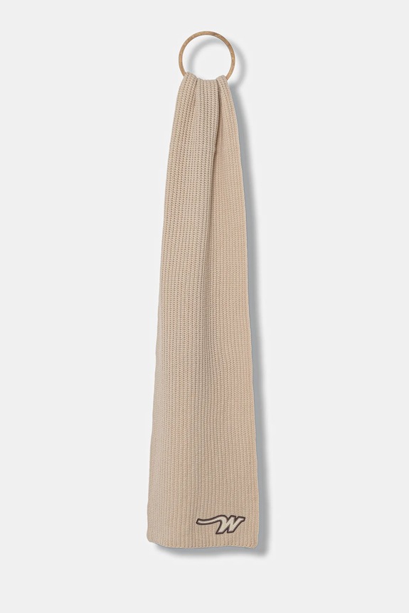 Weekend Max Mara szalik wełniany BARDIES dzianina beżowy 2525746035600