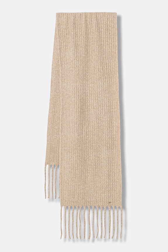 Šál Tommy Hilfiger pletenina béžová AW0AW17793