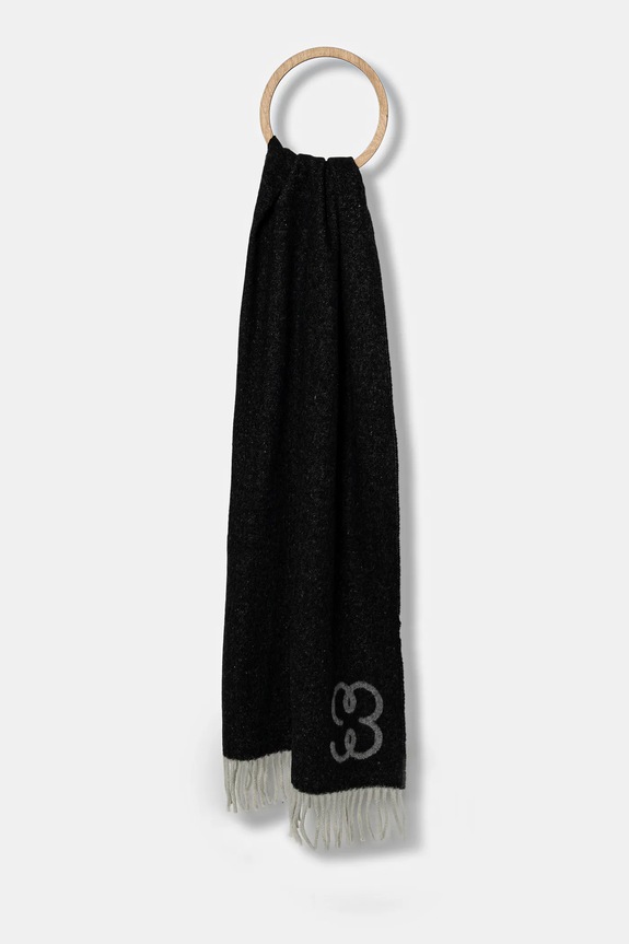 Filippa K esarfa de lână panza negru 31011.FK