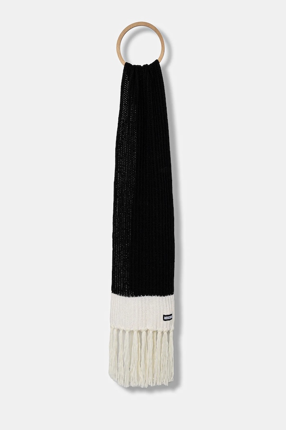 Moschino eșarfă de lână tricotaj negru M3340.30840