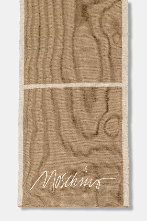 Vlnený šál Moschino M3351.30843 béžová AW25