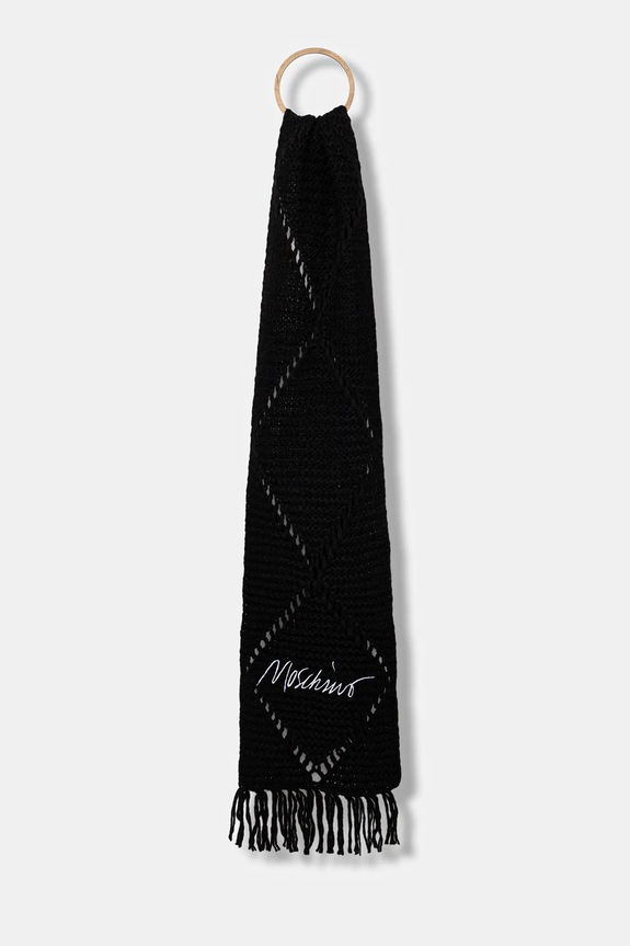 Moschino eșarfă de lână cu adaos de lână negru M3354.30817