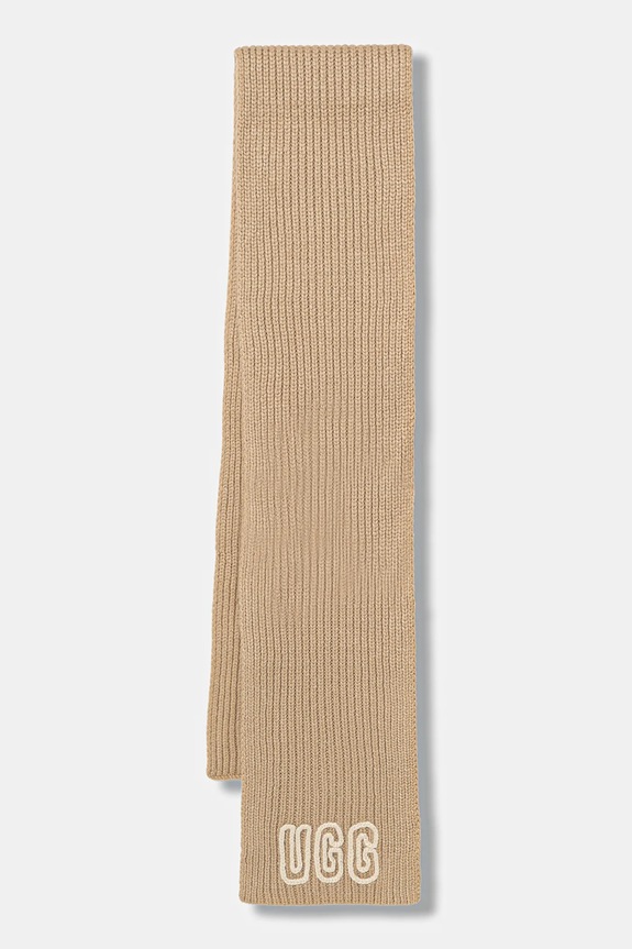 Šál s prímesou vlny UGG CHUNKY s prímesou vlny béžová 102787