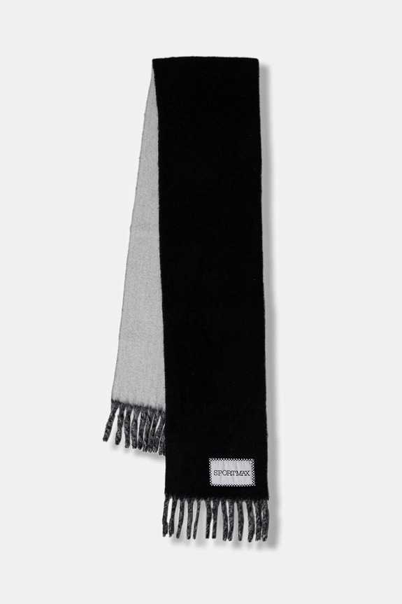 Sportmax fular cu adaos de lână TENUE panza negru 2522546012600