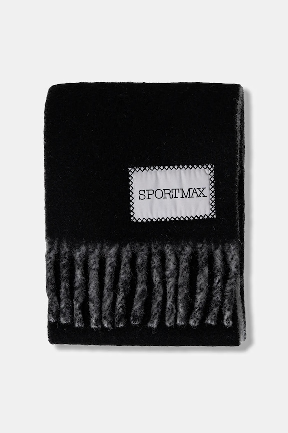 Sportmax fular cu adaos de lână TENUE 2522546012600 negru AW25