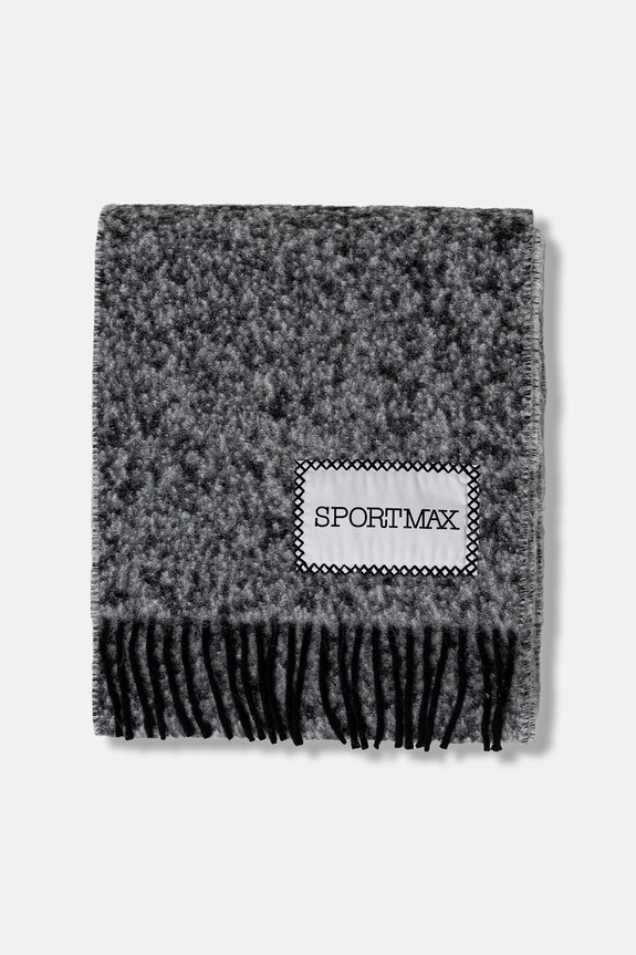 Sportmax fular cu adaos de lână LIRICHE 2522546022600 negru AW25