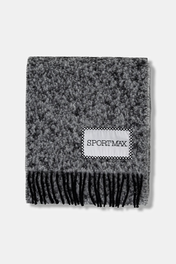 Sportmax fular cu adaos de lână LIRICHE 2522546022600 negru AW25