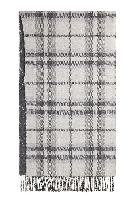 Lauren Ralph Lauren eșarfă din amestec de lână 454P04496 gri AW25
