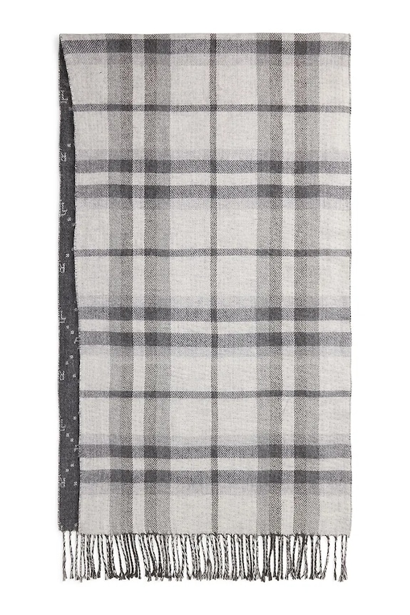 Lauren Ralph Lauren eșarfă din amestec de lână 454P04496 gri AW25