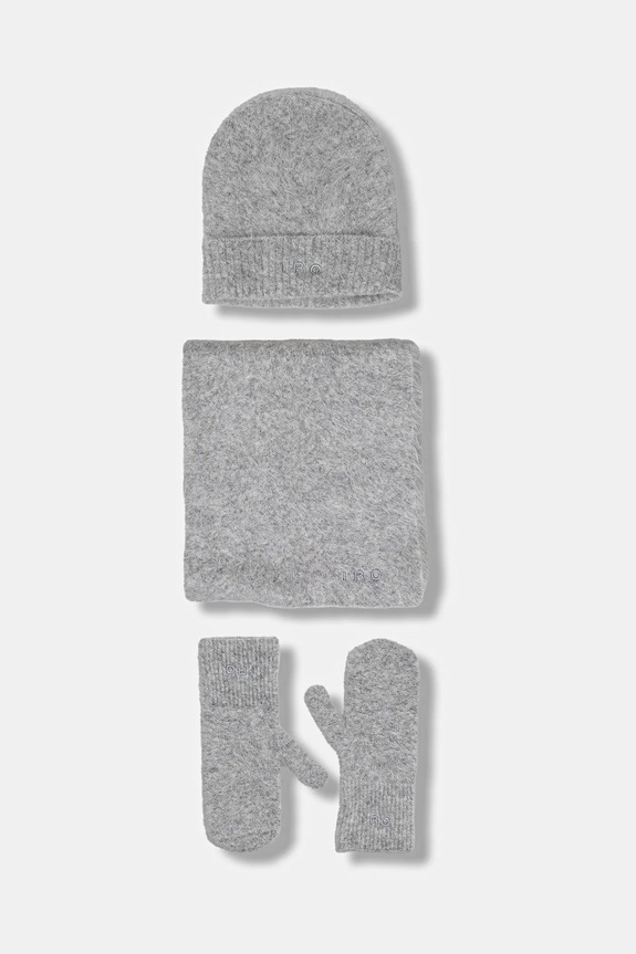IRO czapka, szalik i rękawiczki 3-pack aplikacja szary WM52COMBAN