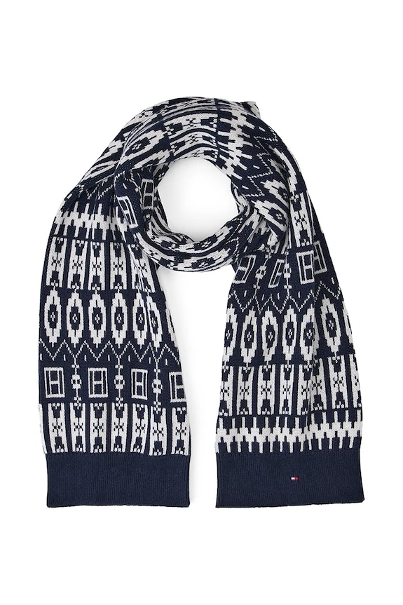 Tommy Hilfiger eșarfă din bumbac pentru copii KB0KB10133.9BYA bleumarin AW25