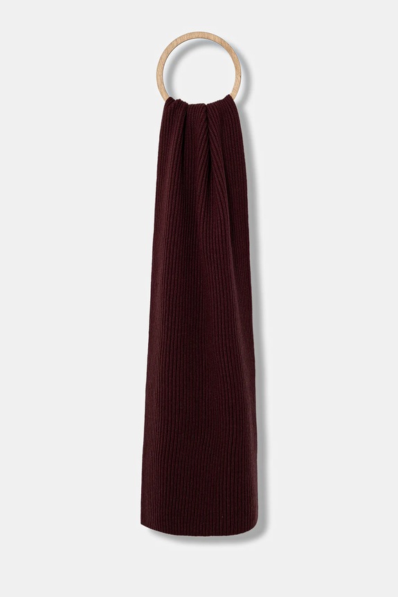 Vlnený šál BOSS BECKHAM X BOSS vlna burgundské 50552883
