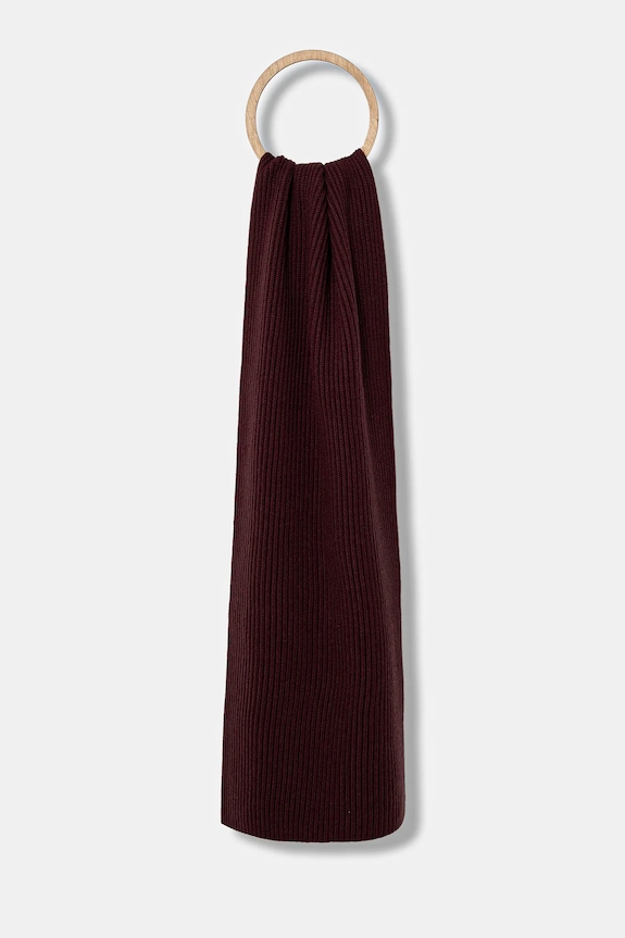 Vlnený šál BOSS BECKHAM X BOSS vlna burgundské 50552883