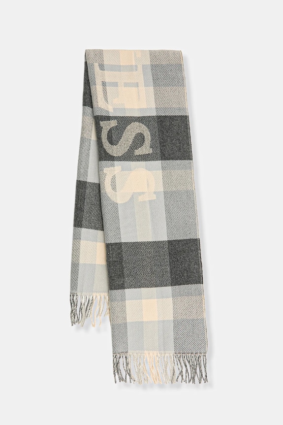 Šál Guess potlač sivá AM9560.POL03