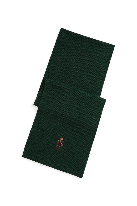 Polo Ralph Lauren eșarfă cu lână imprimeu verde 449P02042