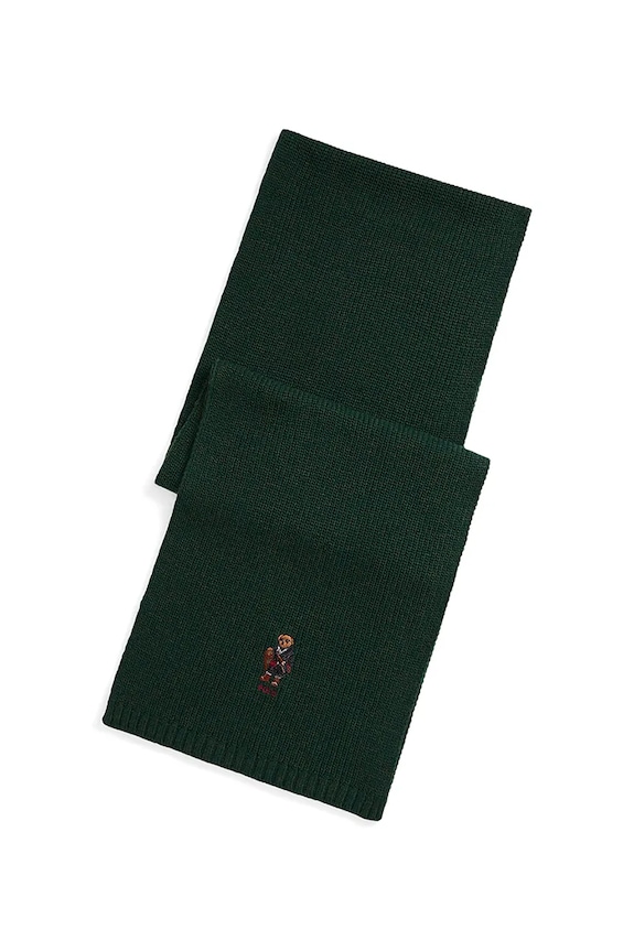 Polo Ralph Lauren eșarfă cu lână imprimeu verde 449P02042