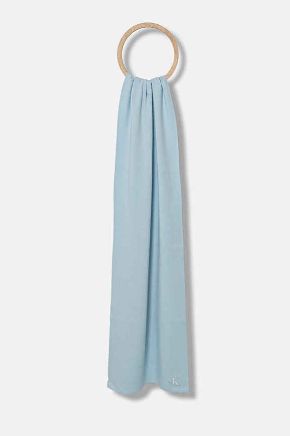 Šál Calvin Klein stredne hrubá modrá LV04D8021G