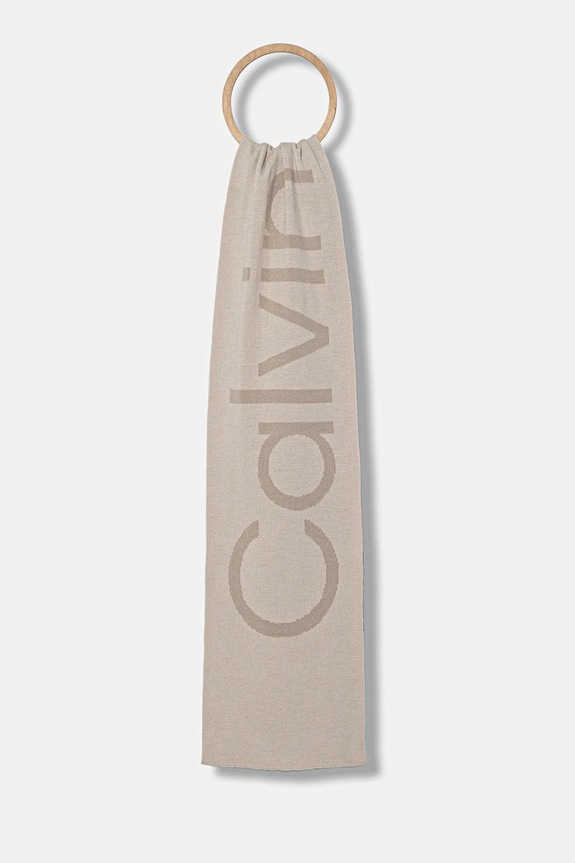 Volnen šal Calvin Klein Srednje debeline bež LV04D8030G