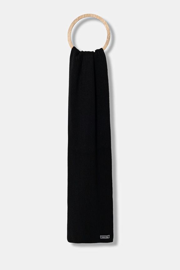 Μαντήλι από μείγμα μαλλιού Calvin Klein με μείγμα μαλλιού μαύρο LV04D8055G