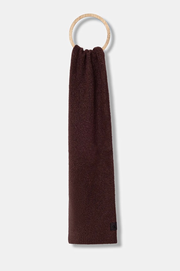Μάλλινο κασκόλ Calvin Klein χοντρό καφέ LV04D8066G