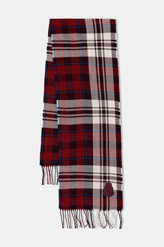 Vlněná šála Tommy Hilfiger vlna burgundské AM0AM13599