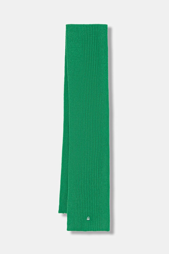 Šál s prímesou vlny United Colors of Benetton hrubá zelená 12PAUU00X
