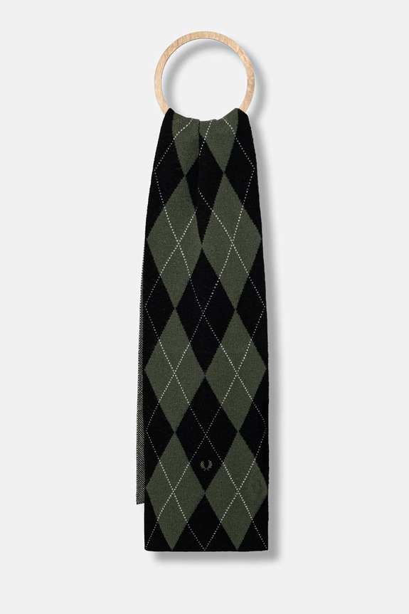 Fred Perry szalik wełniany Planet friendly zielony C1133
