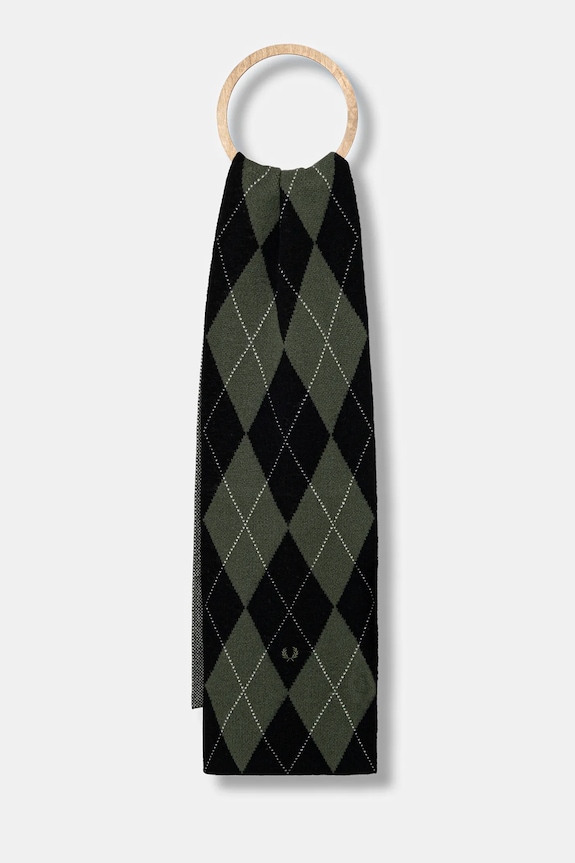 Fred Perry szalik wełniany Planet friendly zielony C1133