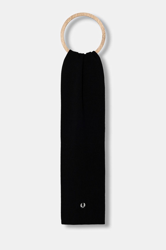 Fred Perry eșarfă cu lână uni negru C8140