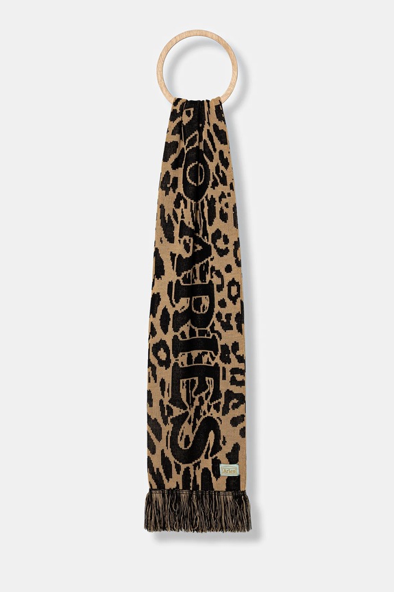 Aries sciarpa J'Adoro Aries Leopard stampa all-over beige AR9010604