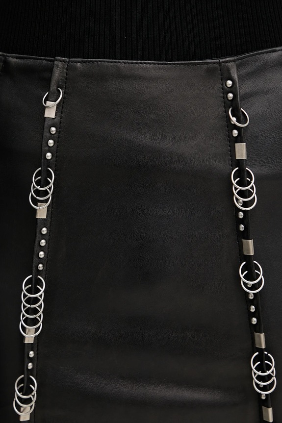 Δερμάτινη φούστα Patrizia Pepe μαύρο 8G0492.L160