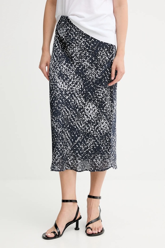 Φούστα Calvin Klein εμπριμέ σκούρο μπλε LV044C621G