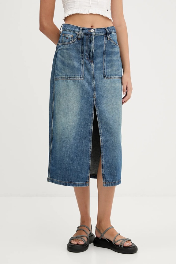 Tommy Jeans spódnica jeansowa casual niebieski DW0DW21070