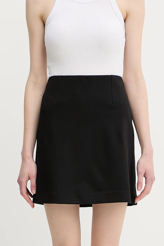 Calvin Klein Jeans szoknya elasztánnal fekete LV044C424G