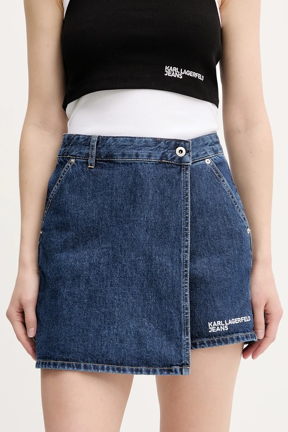 Karl Lagerfeld Jeans farmer rövidnadrág sima sötétkék A3W10133