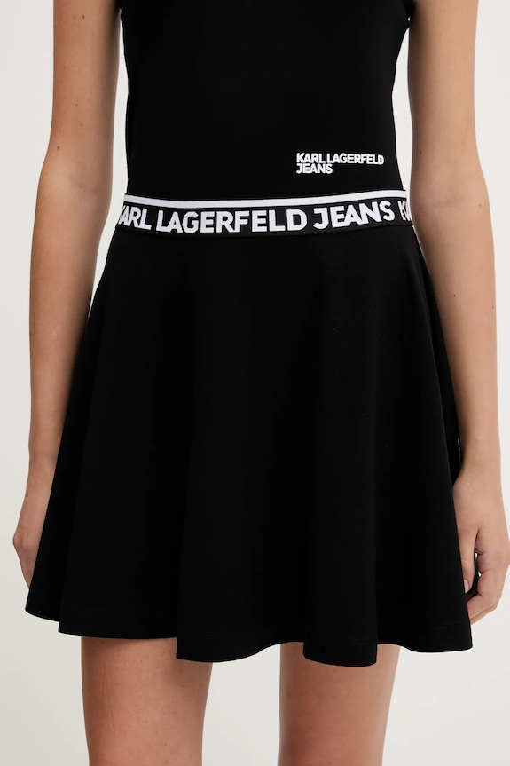 Karl Lagerfeld Jeans fustă imprimeu negru A3W12004