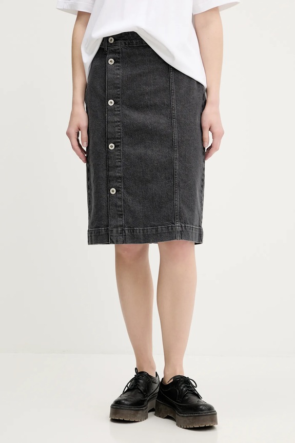 Rifľová sukňa Karl Lagerfeld Jeans rifľovina sivá A3W12010