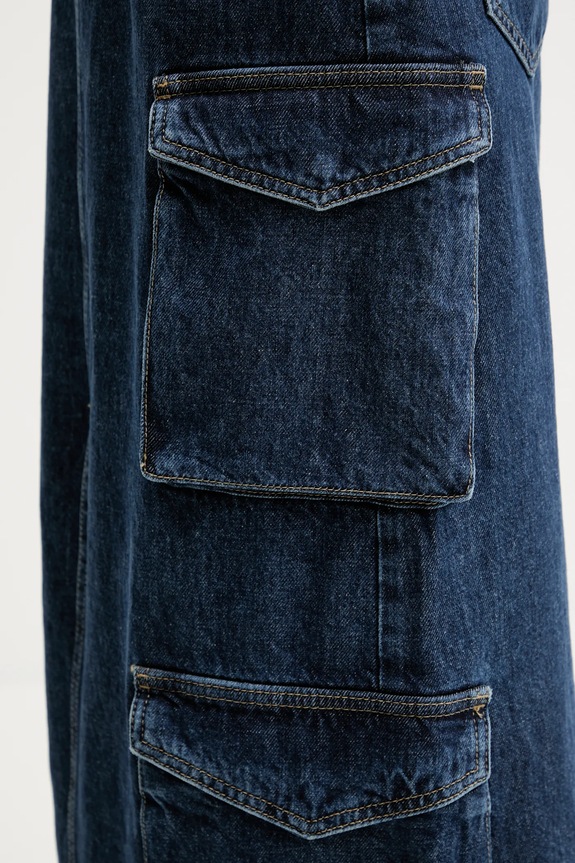 Rifľová sukňa Karl Lagerfeld Jeans tmavomodrá A3W12011