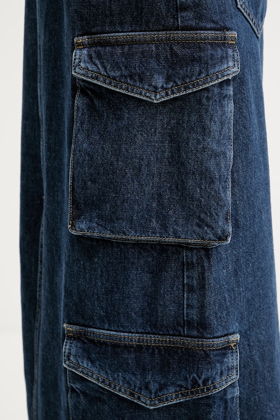 Rifľová sukňa Karl Lagerfeld Jeans tmavomodrá A3W12011