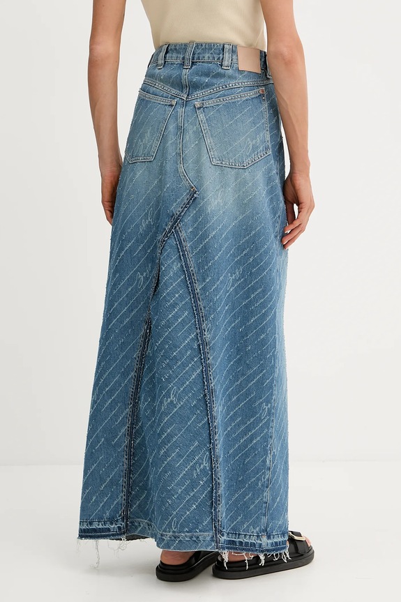 Oblečenie Rifľová sukňa BOSS Orange C_ DNM LONG SKIRT 50542445 modrá
